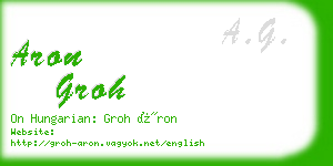 aron groh business card